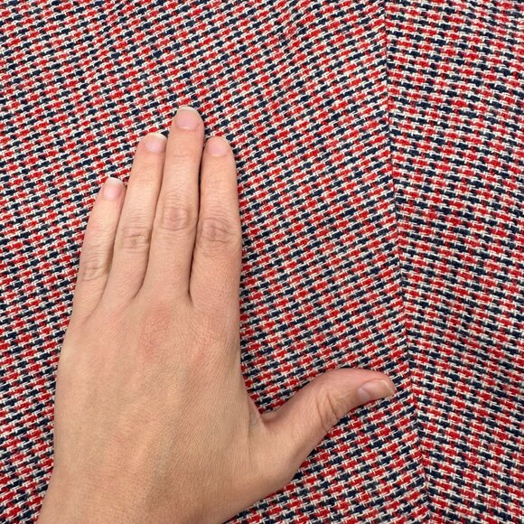 Vintage Skirt Wool Blend Size 10 Red Navy Blue Evan Picone USA 1970s Union Made - Picture 8 of 9